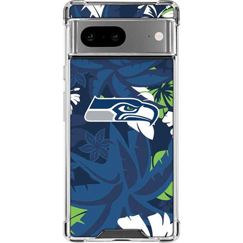 NFL Seattle Seahawks Tropical Print Google Pixel 8a Clear Case